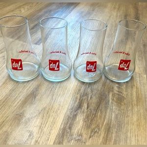 Vintage retro 1970’s rare 7UP ‘THE UNCOLA’  soda glassware glasses  cups